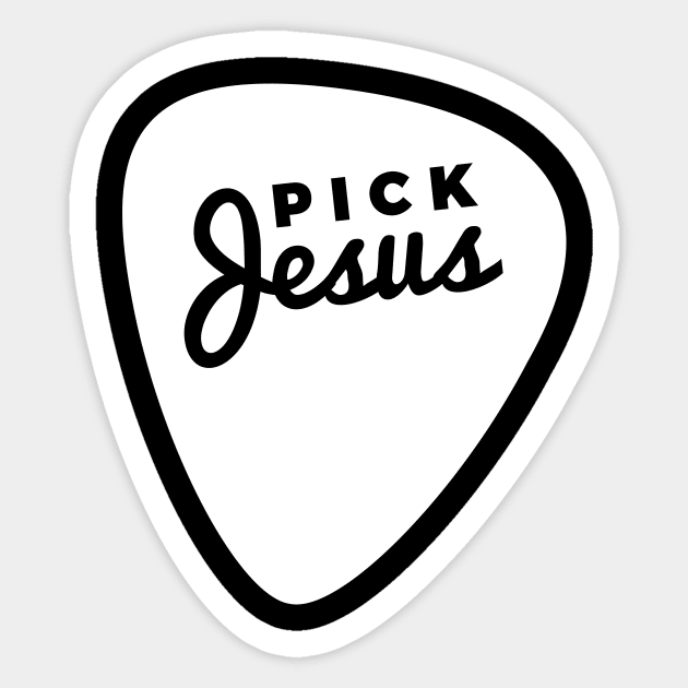 Funny Christian Guitar Pick Jesus Sticker by RedYolk